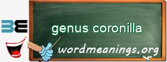WordMeaning blackboard for genus coronilla